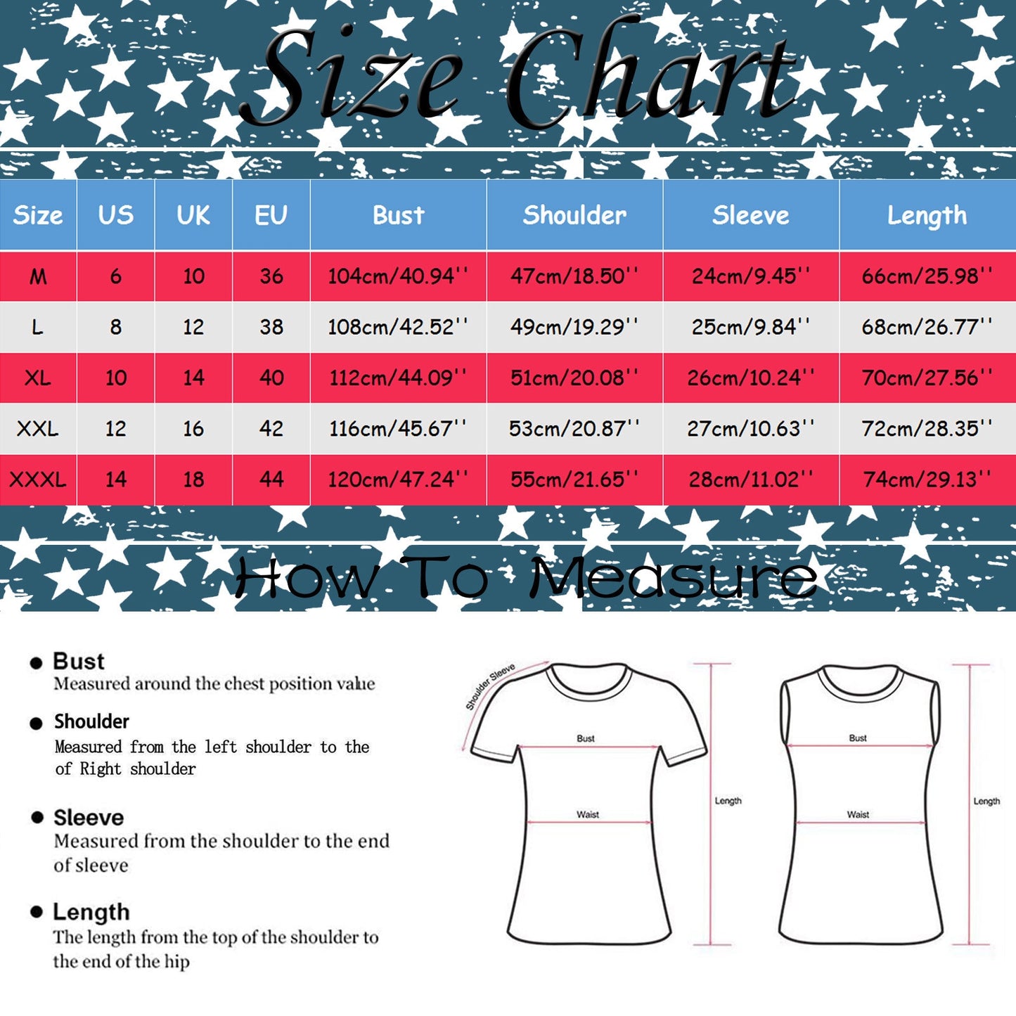 Womens American Flag T-Shirt (Different Varieties)