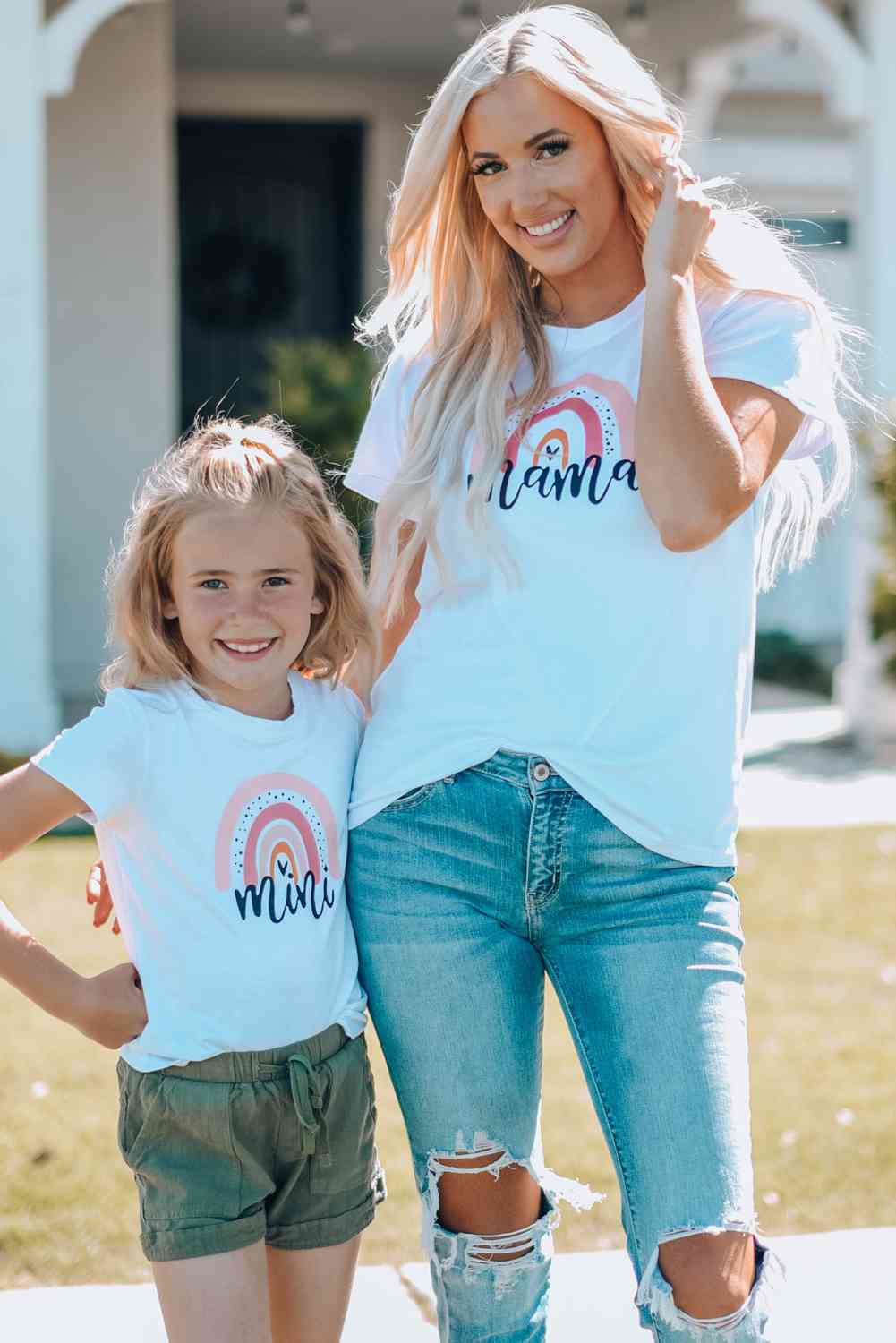 Women Mama Graphic Round Neck Tee Shirt