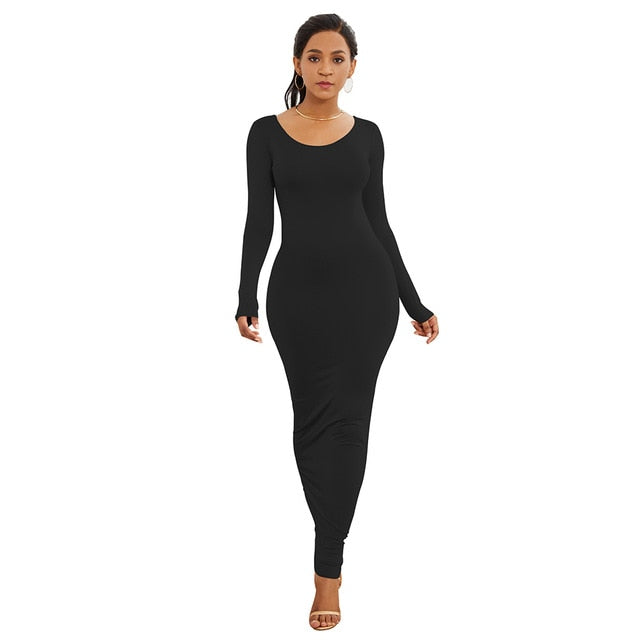 Womens Thin Long Sleeve Winter Dress