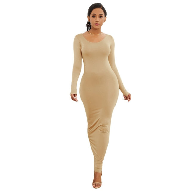 Womens Thin Long Sleeve Winter Dress