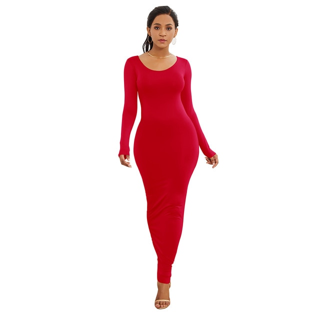 Womens Thin Long Sleeve Winter Dress