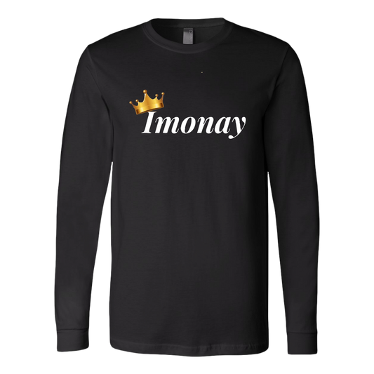 Imonay White Logo Long Sleeve Unisex Shirt (Bigger Logo)