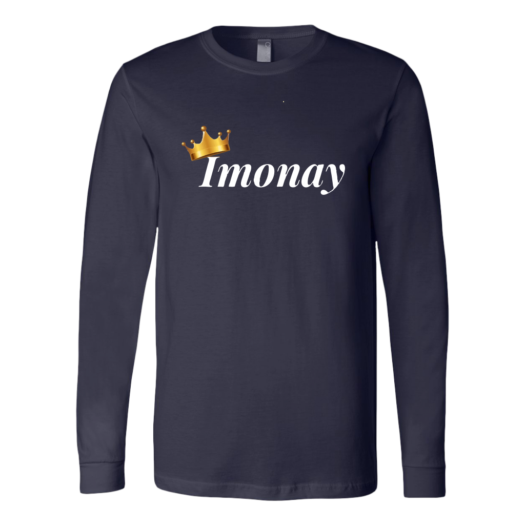 Imonay White Logo Long Sleeve Unisex Shirt (Bigger Logo)