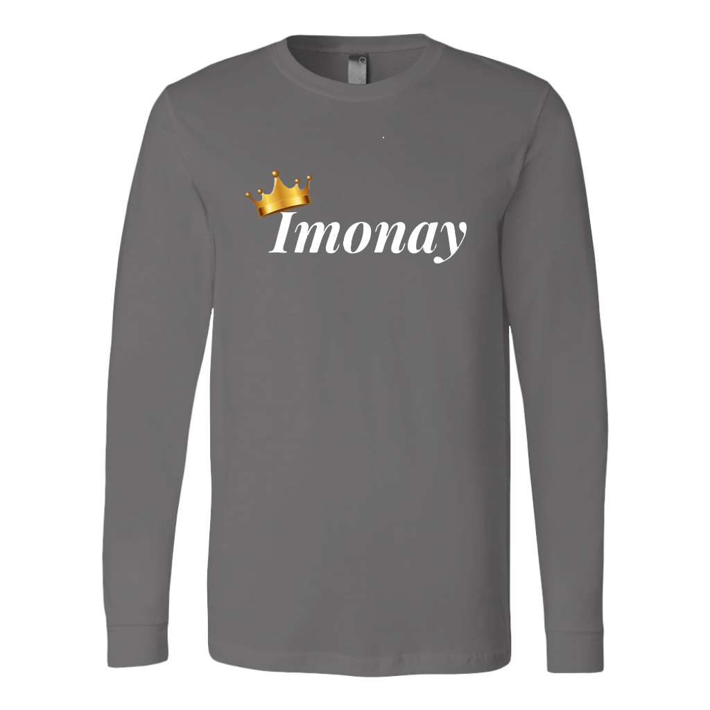 Imonay White Logo Long Sleeve Unisex Shirt (Bigger Logo)