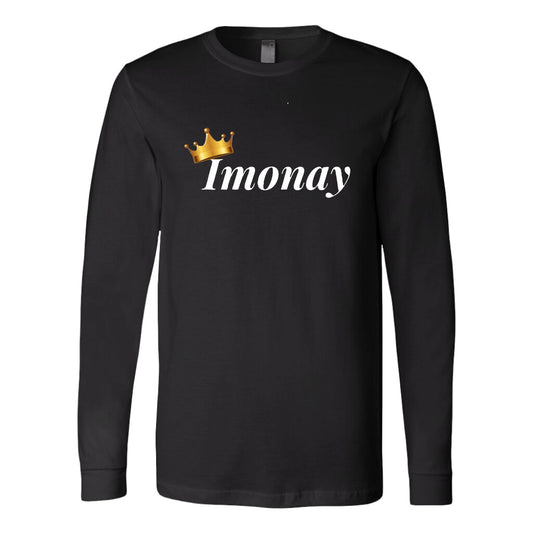 Imonay White Logo Long Sleeve Unisex Shirt (Bigger Logo)