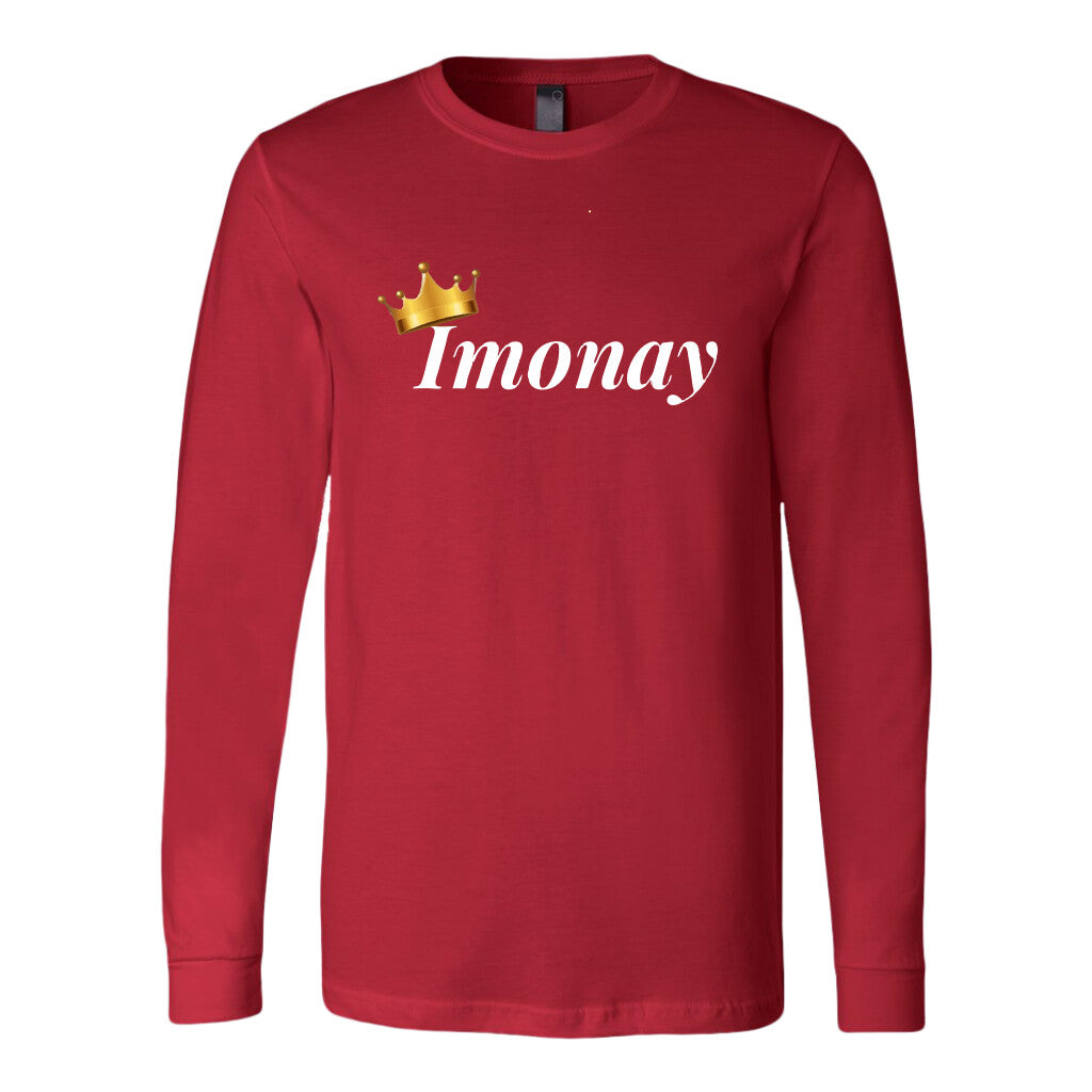 Imonay White Logo Long Sleeve Unisex Shirt (Bigger Logo)
