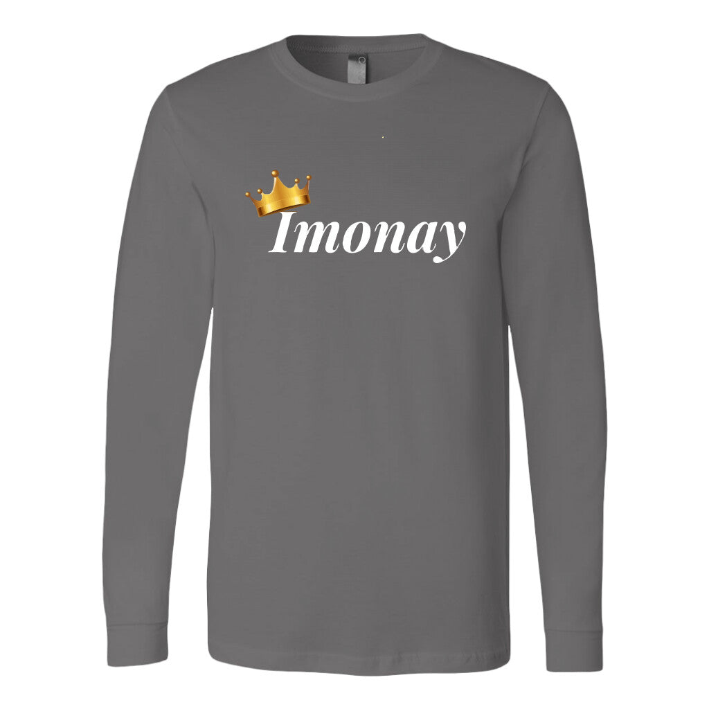 Imonay White Logo Long Sleeve Unisex Shirt (Bigger Logo)
