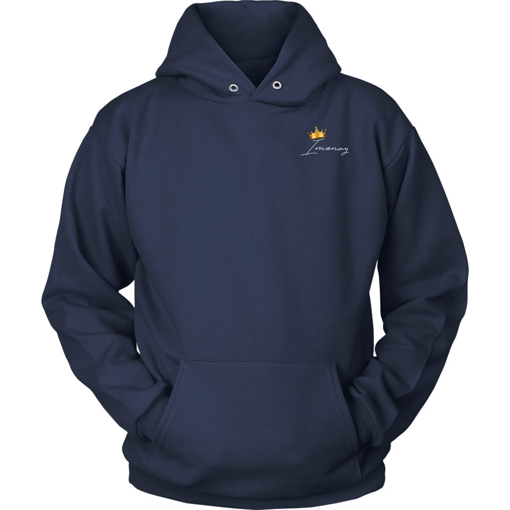Imonay White Logo Unisex Hoodie (Left Chest)