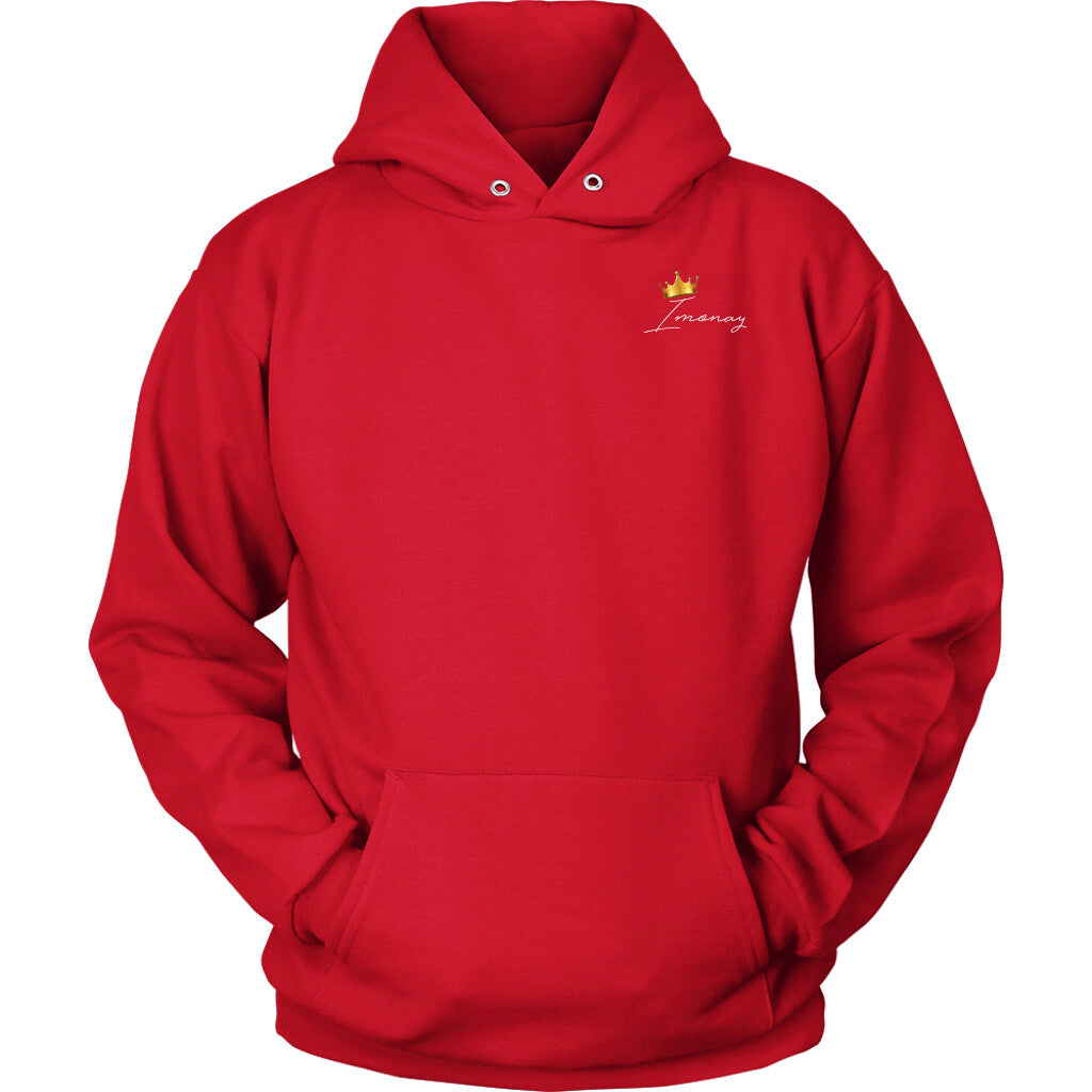 Imonay White Logo Unisex Hoodie (Left Chest)