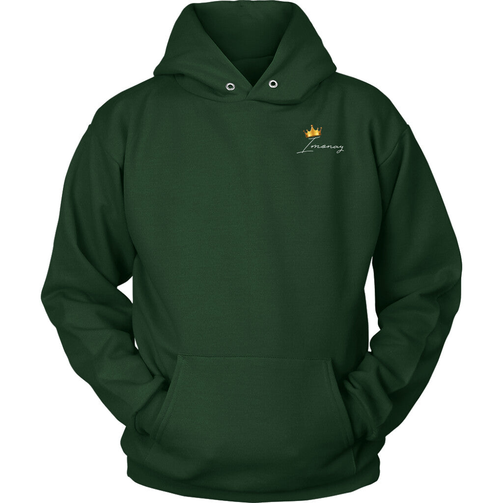 Imonay White Logo Unisex Hoodie (Left Chest)