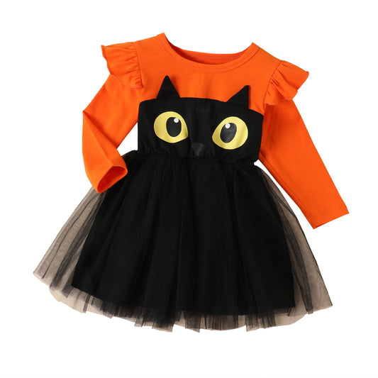 Girls Halloween Cat Dress