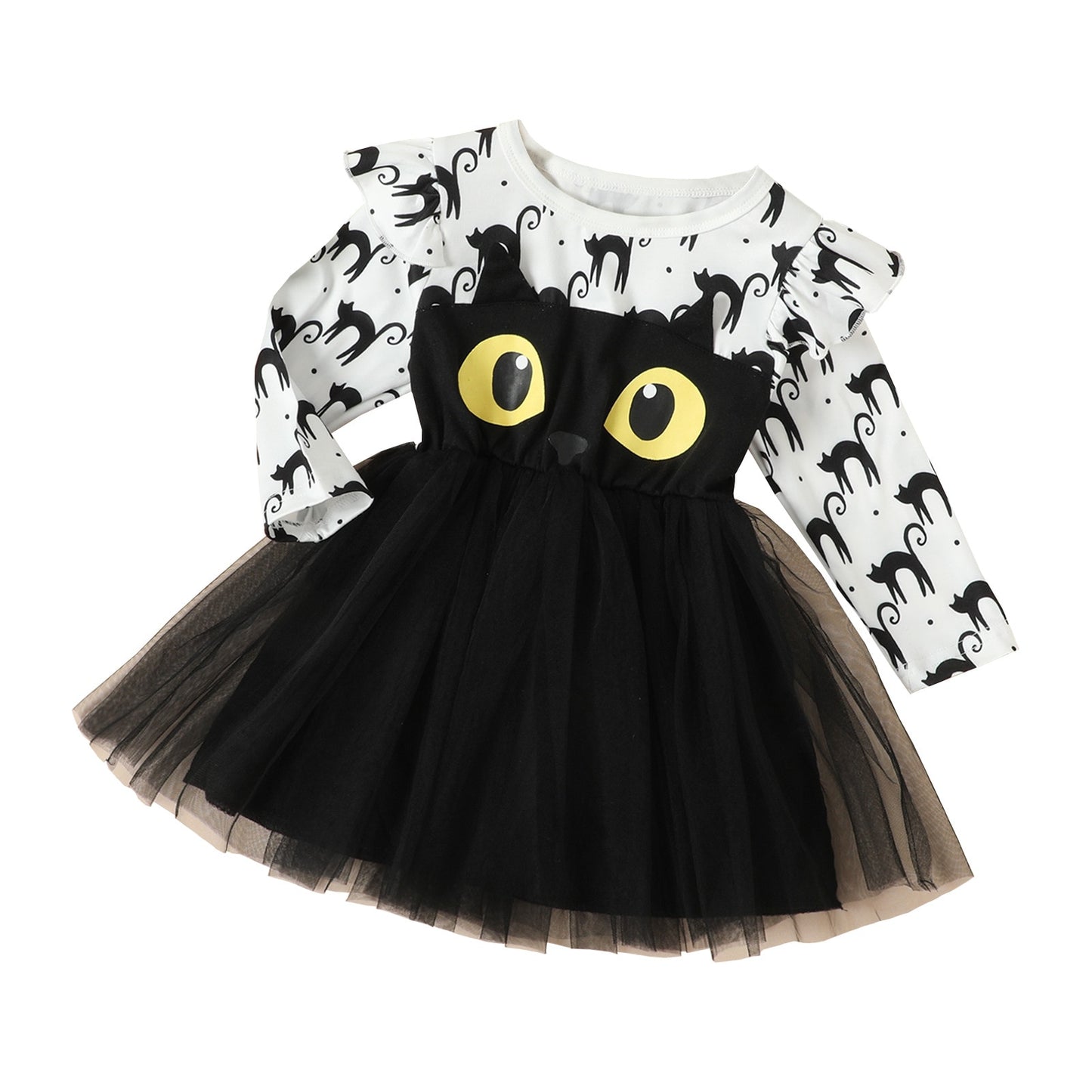 Girls Halloween Cat Dress