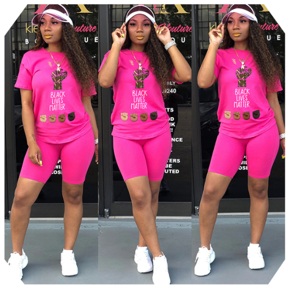 Womens "Black Lives Matter" Shorts 2pc Set