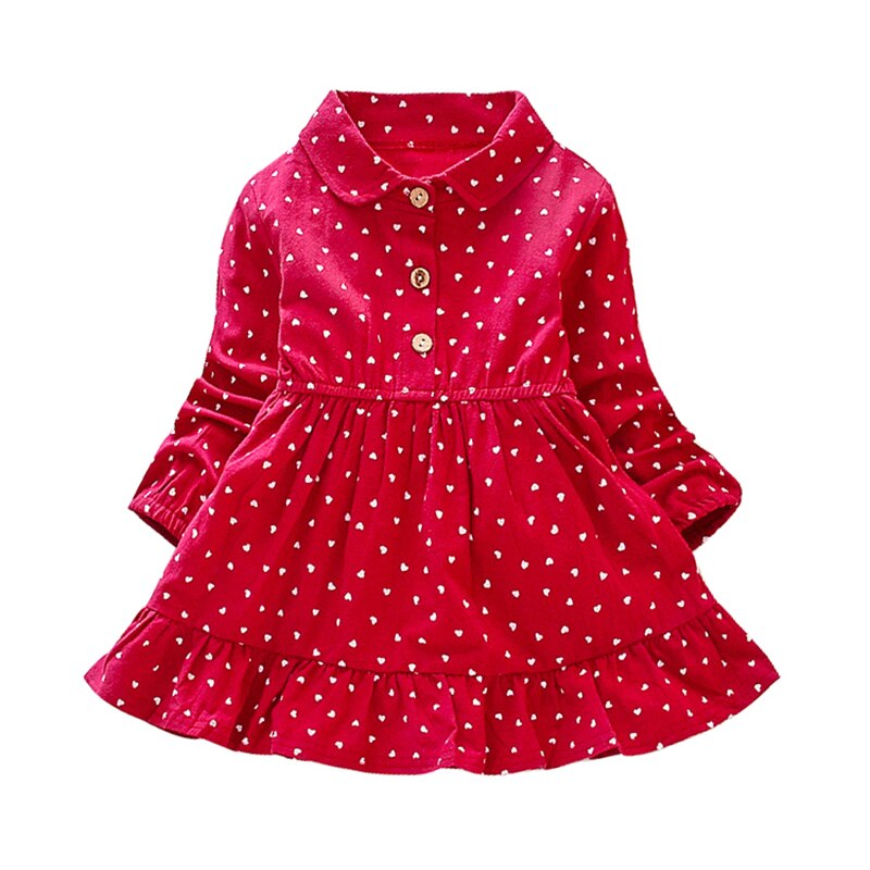 Girls Long Sleeve Polka Dot Dress