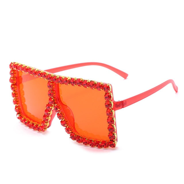 Oversized Rhinestone Sunglasses