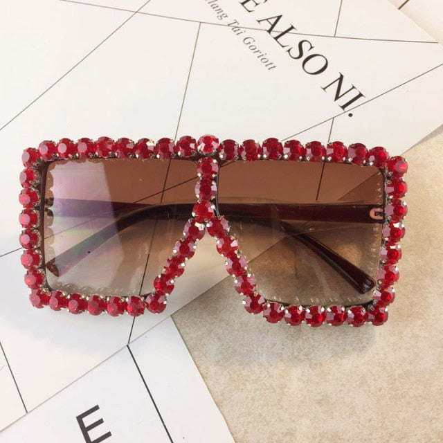 Oversized Rhinestone Sunglasses