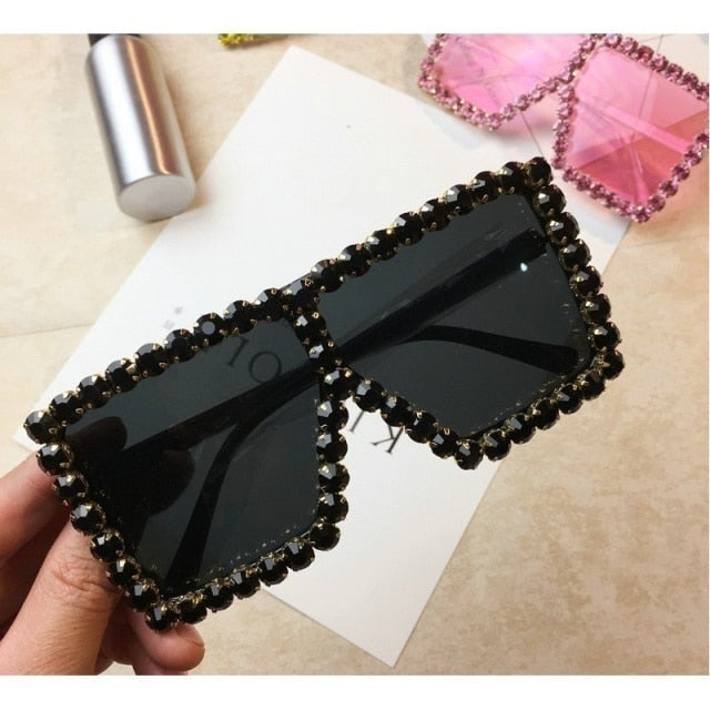 Oversized Rhinestone Sunglasses