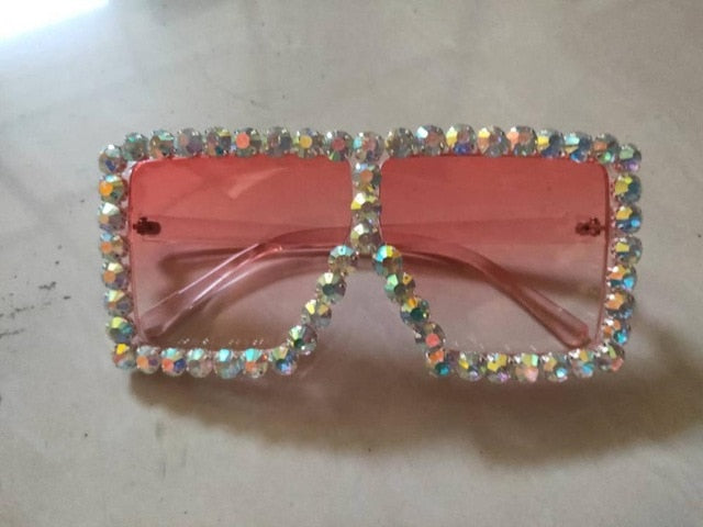 Oversized Rhinestone Sunglasses