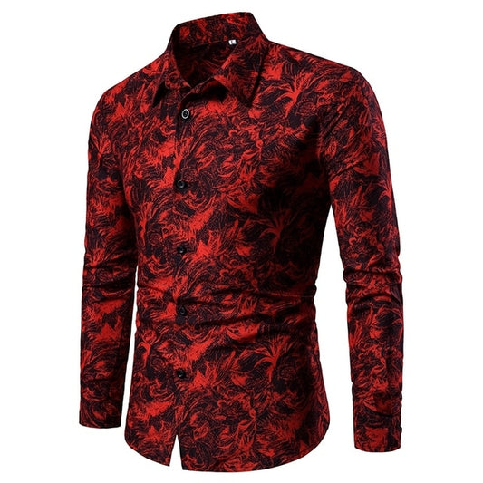 Men's Long Sleeved Slim Fit Button Up Shirt