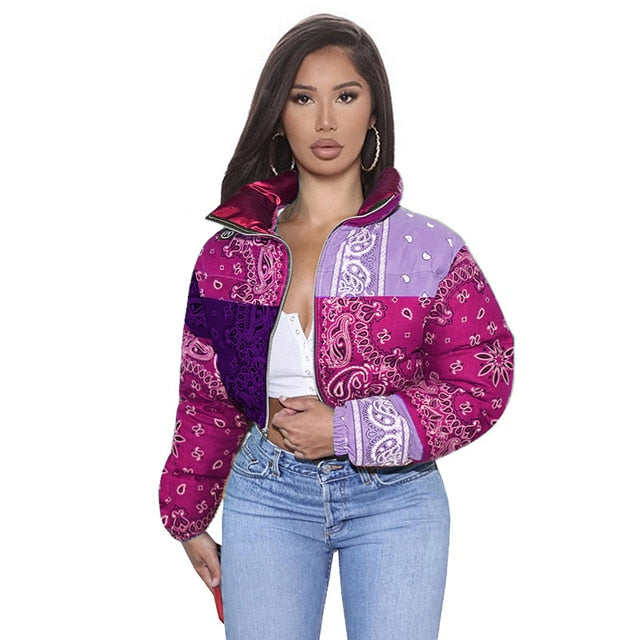 Women's Printed Bubble Coat