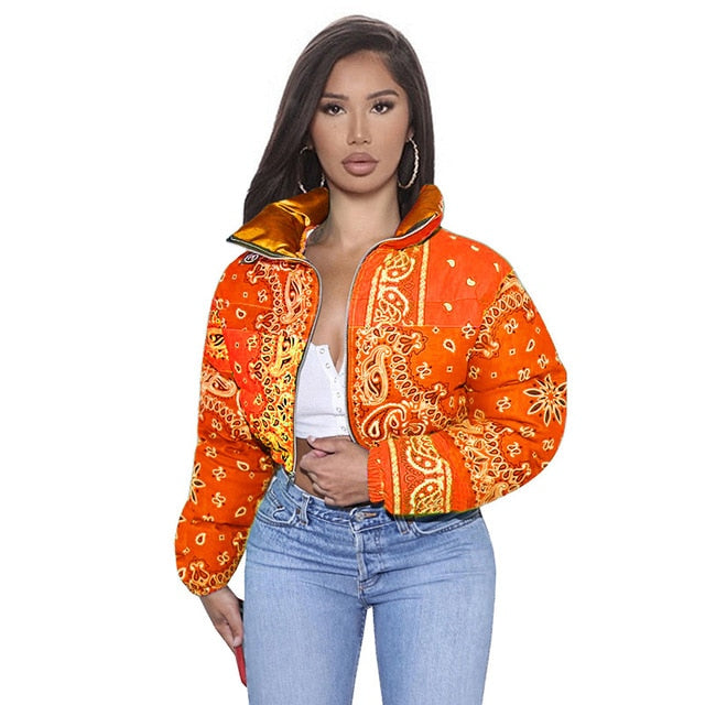 Women's Printed Bubble Coat