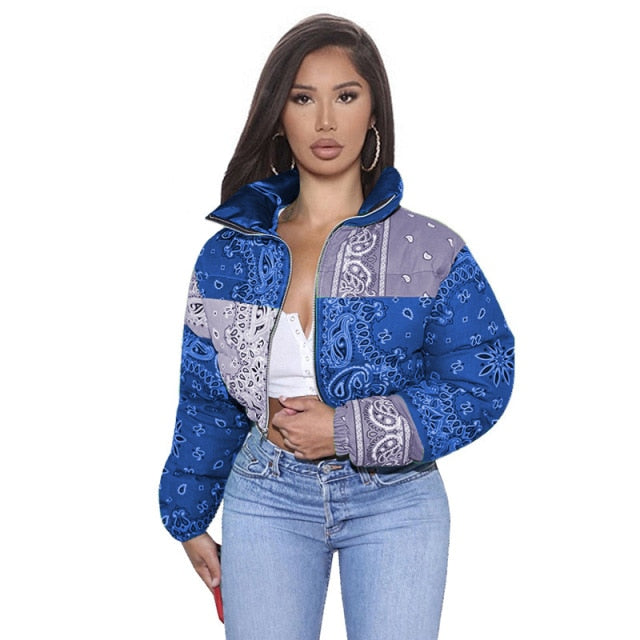 Women's Printed Bubble Coat