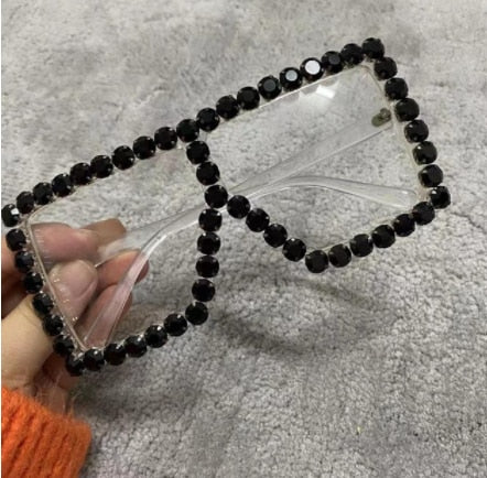 Oversized Rhinestone Sunglasses