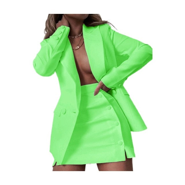 Women's 2 Piece Blazer and Skirt Suit