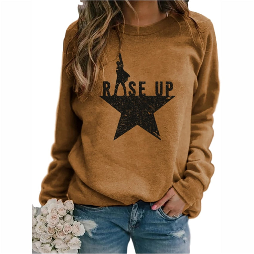 Women's Print Loose Long Sleeve Sweatshirt