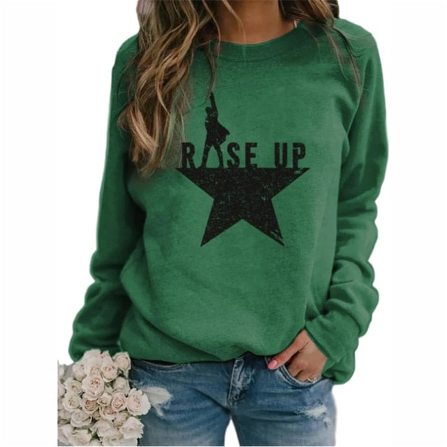 Women's Print Loose Long Sleeve Sweatshirt