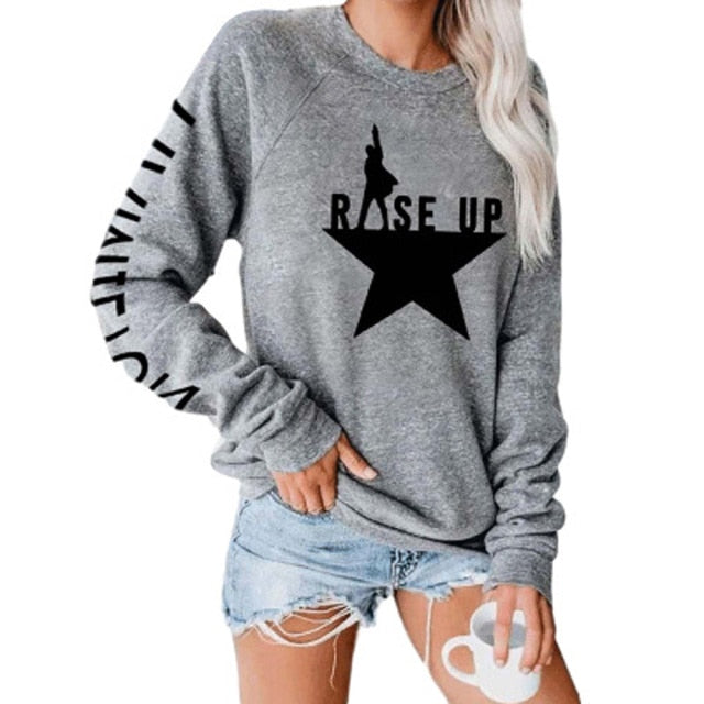 Women's Print Loose Long Sleeve Sweatshirt