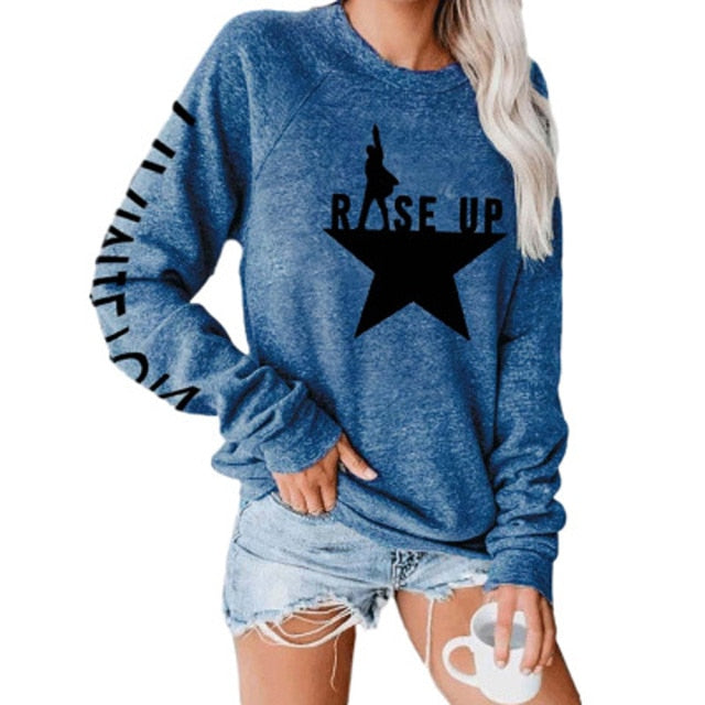 Women's Print Loose Long Sleeve Sweatshirt