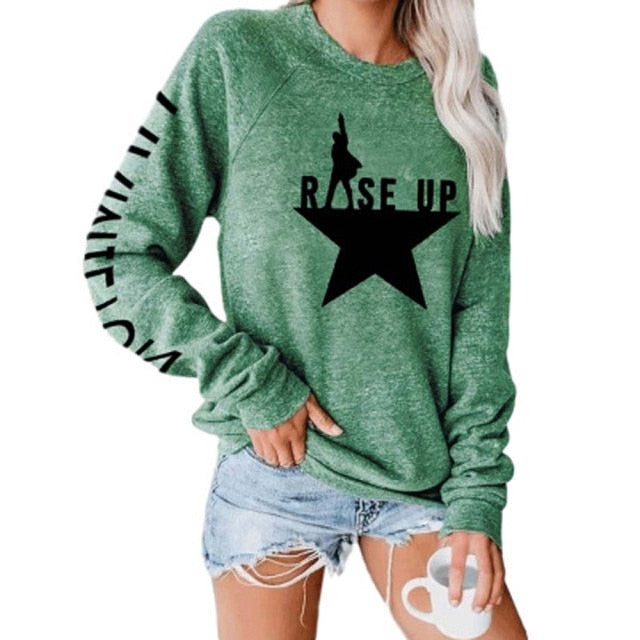 Women's Print Loose Long Sleeve Sweatshirt