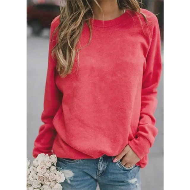 Women's Print Loose Long Sleeve Sweatshirt