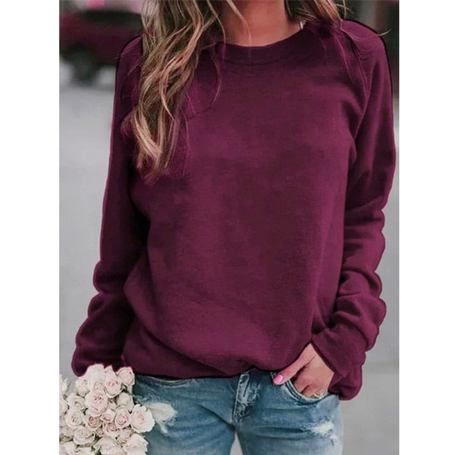 Women's Print Loose Long Sleeve Sweatshirt