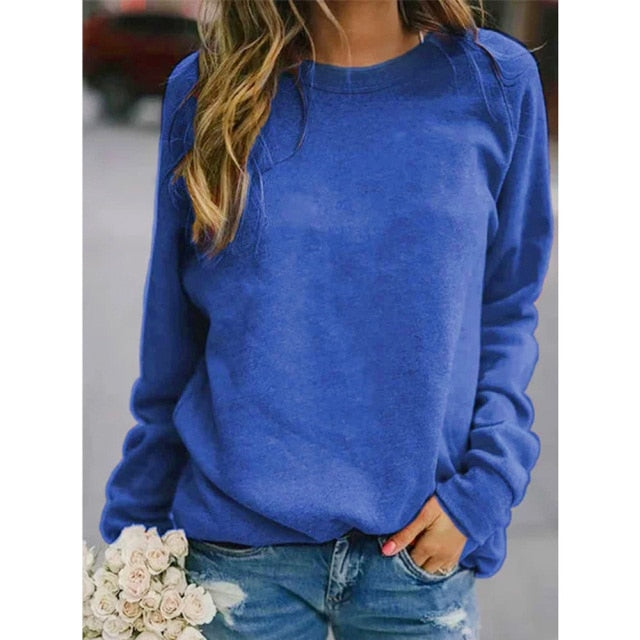 Women's Print Loose Long Sleeve Sweatshirt