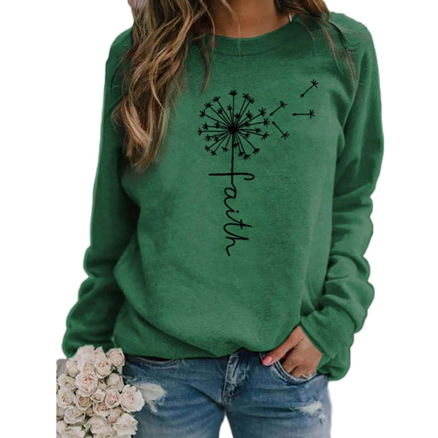 Women's Print Loose Long Sleeve Sweatshirt