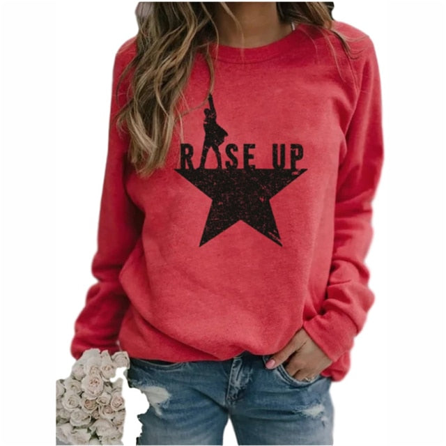 Women's Print Loose Long Sleeve Sweatshirt