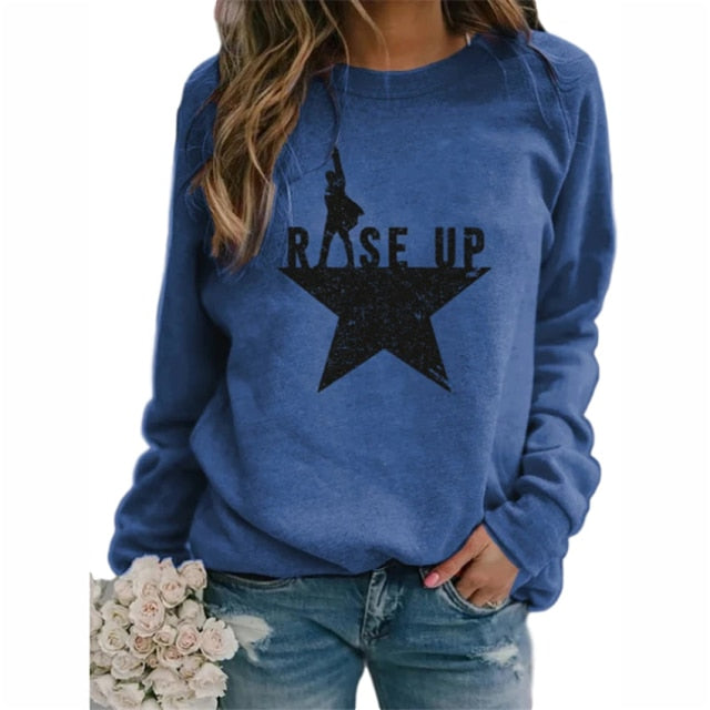 Women's Print Loose Long Sleeve Sweatshirt