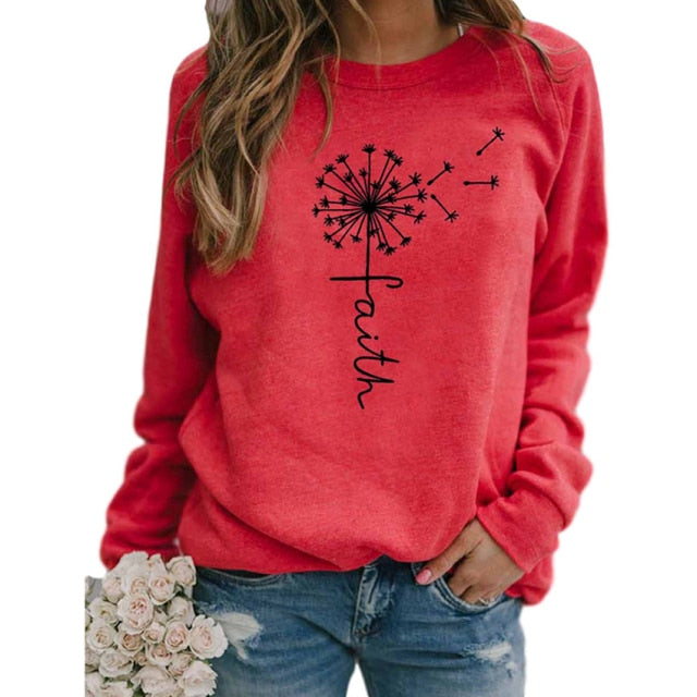 Women's Print Loose Long Sleeve Sweatshirt