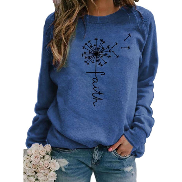 Women's Print Loose Long Sleeve Sweatshirt