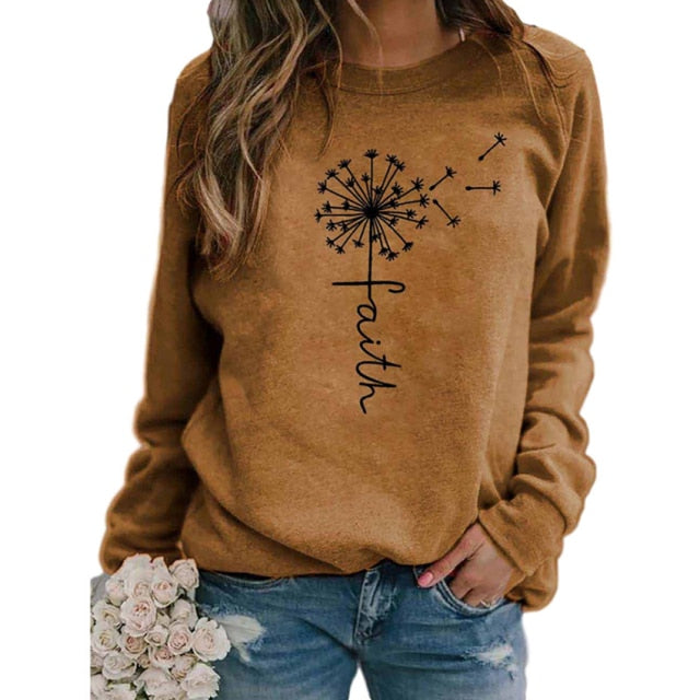 Women's Print Loose Long Sleeve Sweatshirt