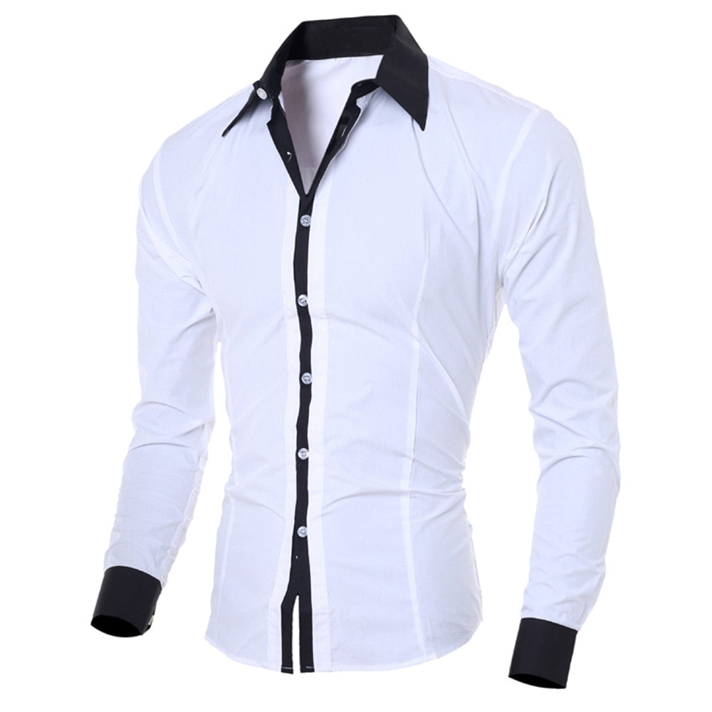 Men's Slim Long Sleeve 2-Color Button Up