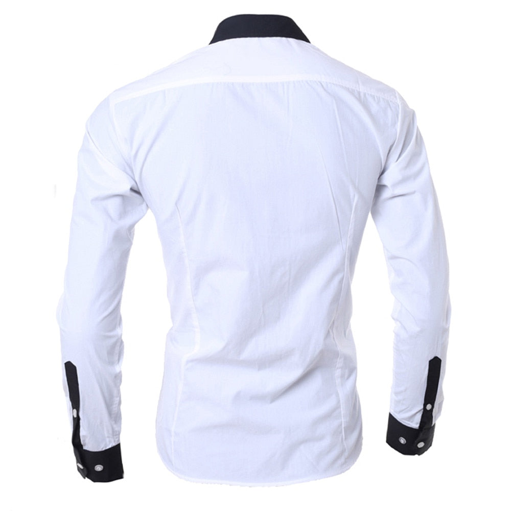 Men's Slim Long Sleeve 2-Color Button Up