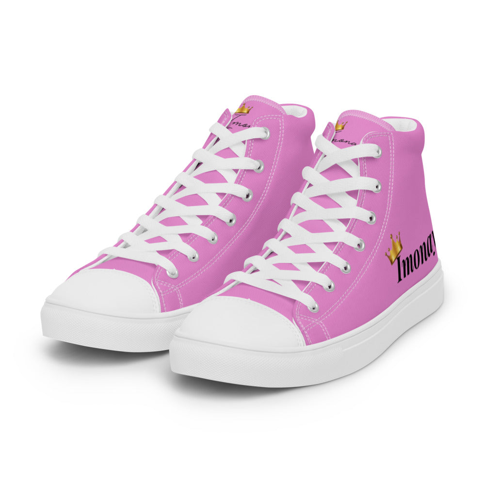 Women’s Pink Imonay High Top Canvas Shoes